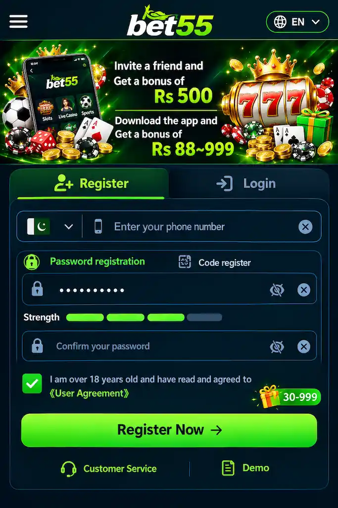 Bet55 Game interface image