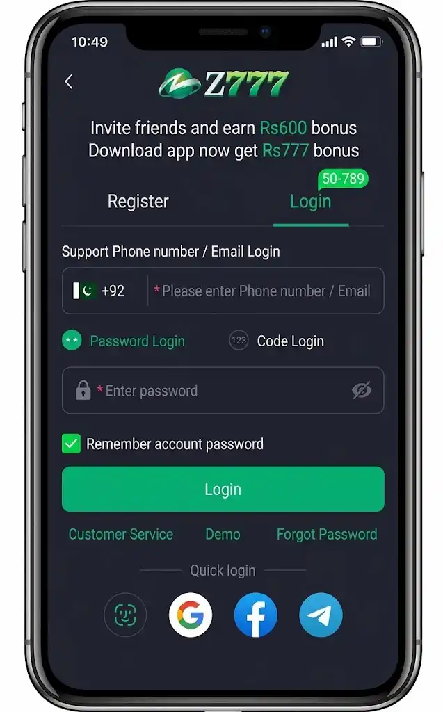 Z777 Game interface image